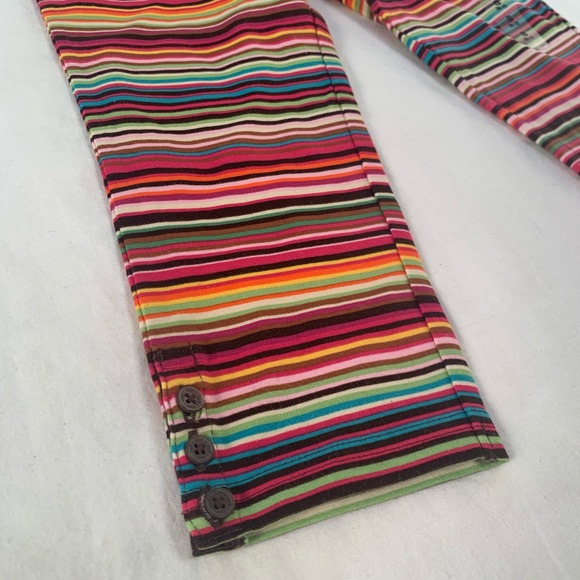 NWT Gap kids striped cropped leggings w buttons - Picture 6 of 6
